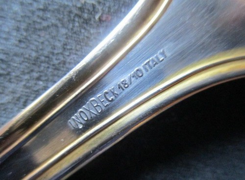 Modern INOXBECK 18/10 ITALY gold rim STAINLESS Cake PIE SERVER ~ no monogram - Picture 3 of 4