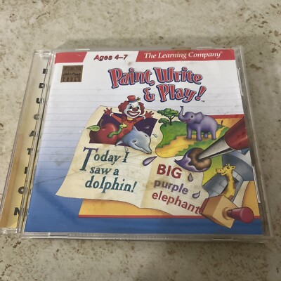 PAINT, WRITE & PLAY CD-ROM 1997 THE LEARNING COMPANY  AGES 4-7 WINDOWS & MAC