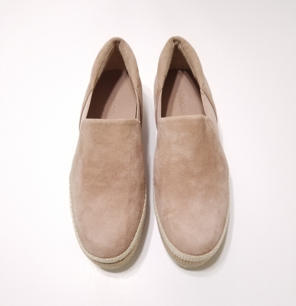 NEW Vince Wilden Suede Platform Slip-On Sneakers in Oatmeal Size 8, 10 $250