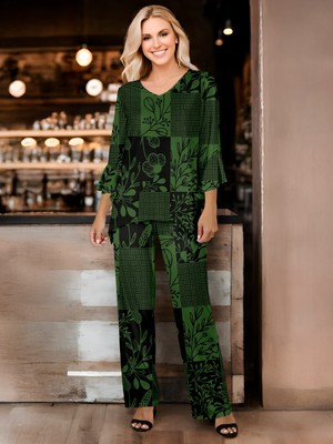 Bon Apple Tea Women's 2 Piece Set - Bell Sleeve Top and Pants