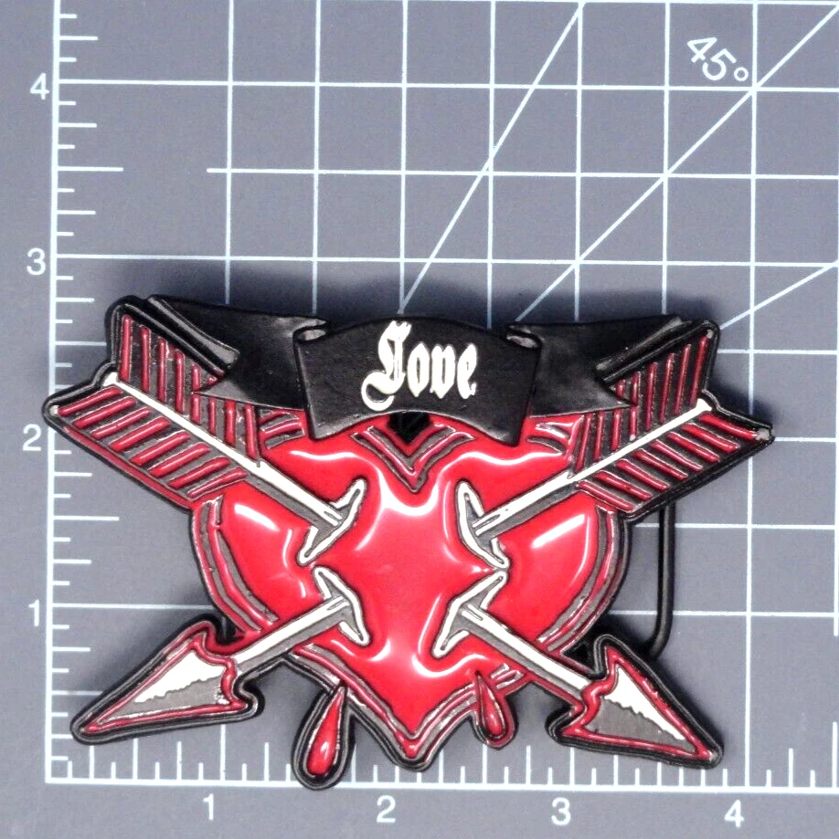 Love Bleeding Heart Flechas Cinturón Hebilla Tatuaje Música De Colección Mobtown Empire 32.TYC965 Foto 3 de 4