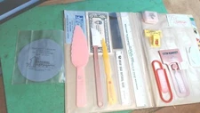 Vintage--SALESMAN SAMPLES--CREATIVE CONCEPTS--Plastic- LETTER OPENERS-rulers-etc