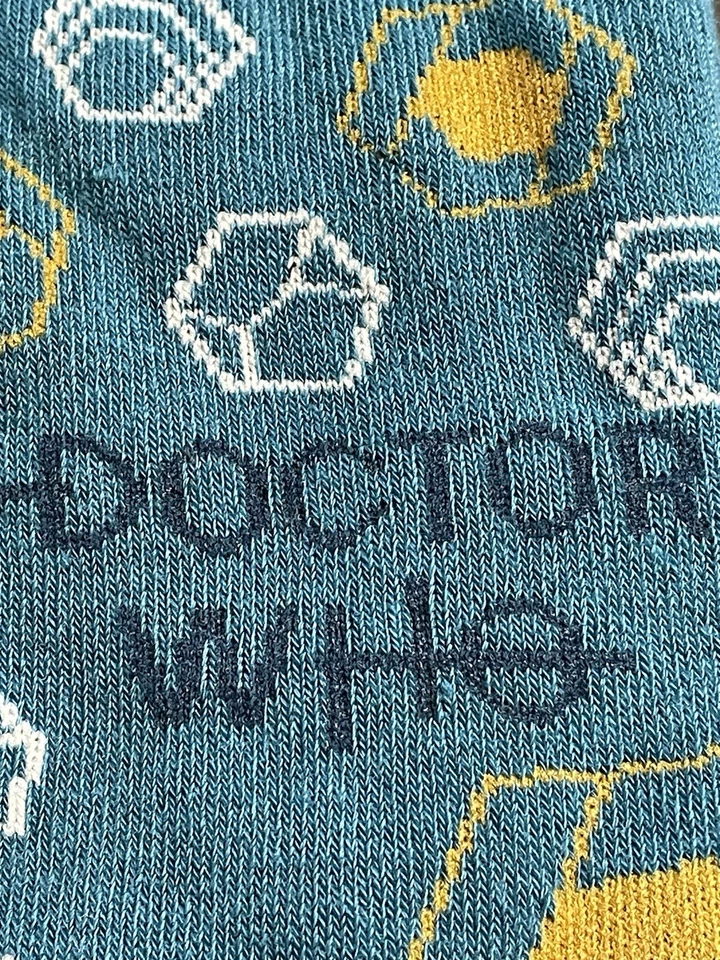 Calcetines Doctor Who verde azulado estampado geométrico mezcla de poliéster verde azulado nuevos Foto 3 de 4