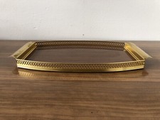 Vassoio Vintage Anni 60 In Alluminio Dorato E Piano In Laminato