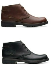NEW MEN CLARKS MORRIS PEAK BLACK OR BROWN WATERPROOF LEATHER LACE UP BOOTS
