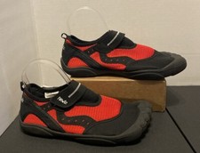 Youth NEWTZ UPF 50 Water Shoes with Toe Bumpers Black  Red Size 6