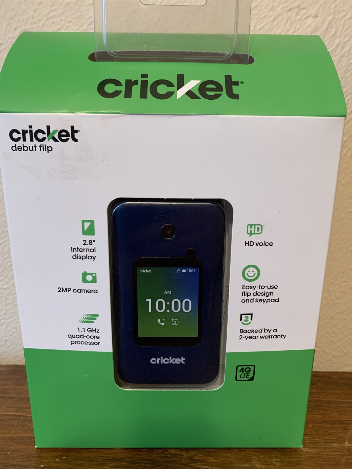 Cricket Debut FLIP 4G LTE, Navy Blue, Cricket Wireless Prepaid Phone