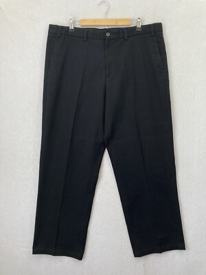 Eddie Bauer 40 Mens Black Wrinkle Resistant Relaxed Fit Classic Dress Pants  | eBay