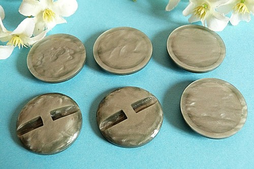 332C Stunning Buttons Vintage " Marble " Grey With Reflection Lot 6 ÉP1960 - 第 4/4 張圖片