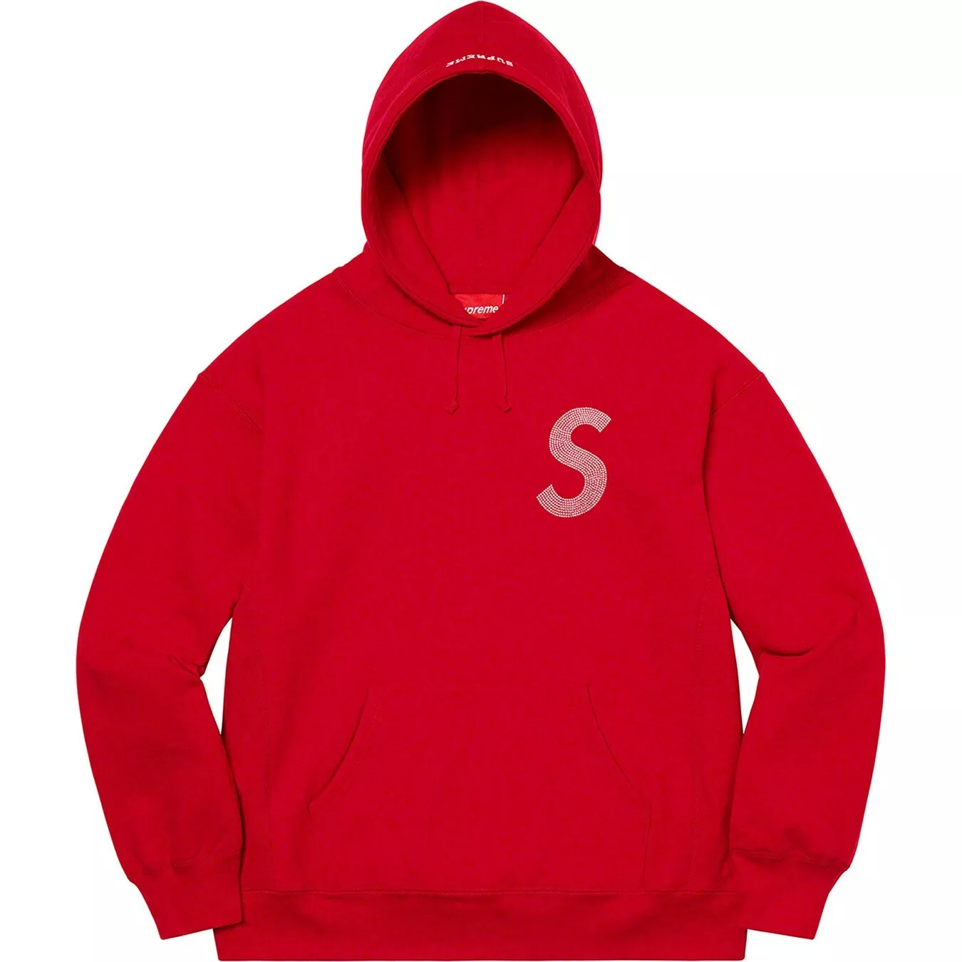 Sweat à capuche logo SUPREME Swarovski S ROUGE 