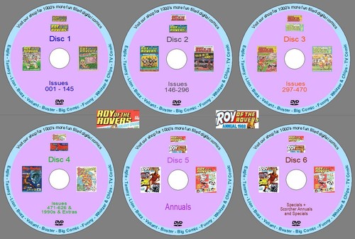 Roy of the Rovers Massive Comic Collection on 6 DVDs. UK Classic Comics. Retro. - Picture 1 of 11