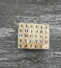 Studio g Miniature Wooden ALPHABET STAMP SET (30 stamps) - New & Sealed