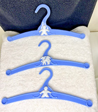 Three Vintage ACME Hard Plastic Children  s Hangers Blue w Rope Critter Design
