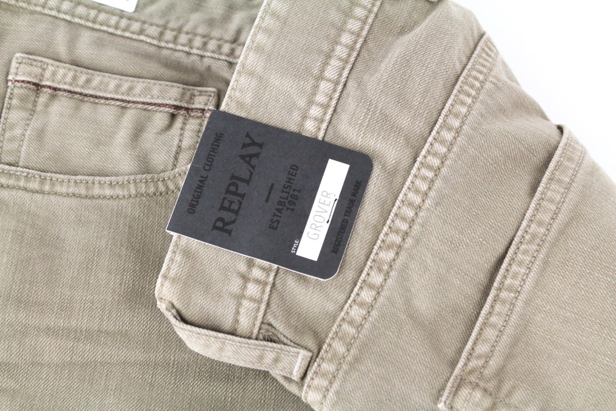 REPLAY GROVER ストレートデニム W30/L32 REPLAY Grover Men Jeans W30/L32 Straight Fit Cotton Stretch