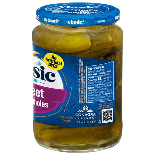 (2 pack) 24 fl oz Jar, Vlasic Baby Sweet Whole Pickles, Sweet Pickles - Picture 5 of 8