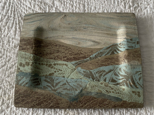 ART POTTERY WALL LANDSCAPE BY SYL MACRO 8" X 10" - Picture 2 of 10