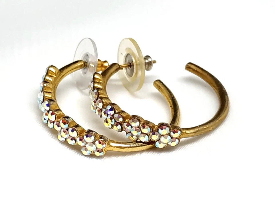 Lovely Michal Negrin Hoop Earrings With Silver Crystals Israel - Image 2 of 4