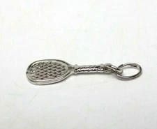Sterling Silver 1.33" Tennis Racket Pendant NEW