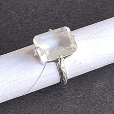Crystal Quartz 925 Sterling Silver Handmade Dainty Fine Ring Size 8 For Gift