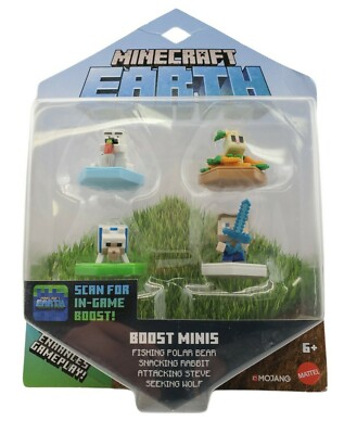 Minecraft Earth Boost Mini 4 pack Polar Bear Seeking Wolf Snacking Rabbit NEW