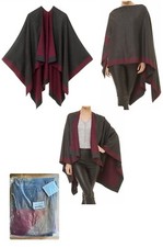 Women's Shawl Wrap Poncho Ruana Cape Cardigan Sweater Open Front Poncho Reverse