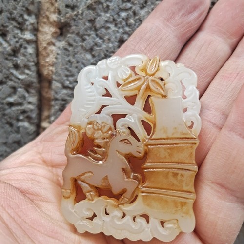 Chinese jade Antique hand-carved pendant ancient jade horse card statue 3429 - Picture 2 of 8