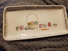 Rae Dunn Artisan Collection by Magenta 13 3/4" X 7  Happy Easter Platter ceramic