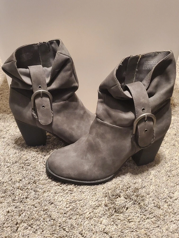 Grey slouch ankle boots sale