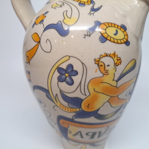 Vintage Italian Majolica Hand Painted Pharmacy Apothecary Jug Pitcher 5 1/2" - Picture 7 of 11