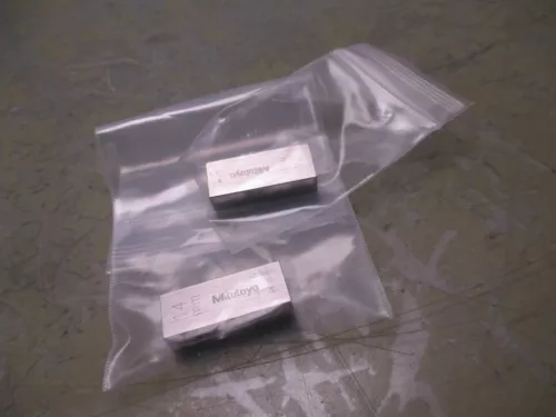 Lot of 2 mitutoyo 14mm metric gage gauge blocks [5*M-9.5]