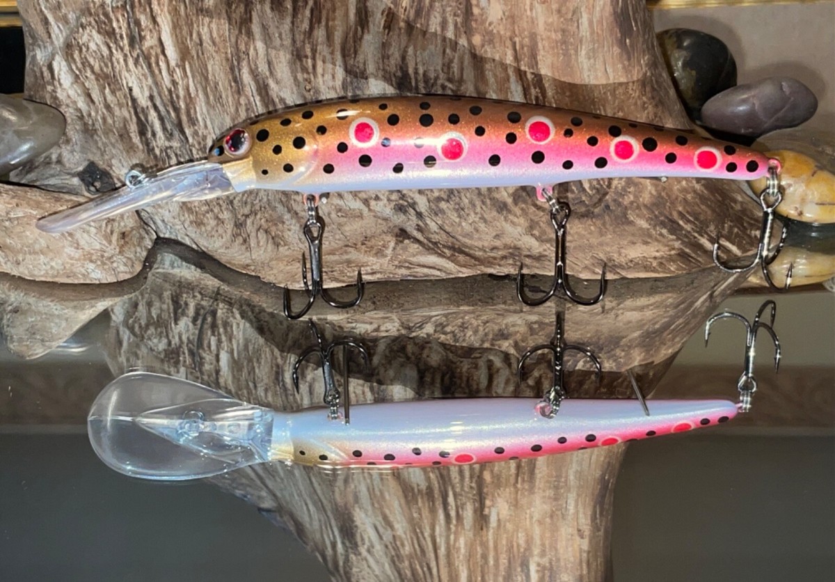 custom bandit fishing lures LURE NET SERIES 100 LURE UPSIDE DOWN Toad Tackle Trolls down to 27 feet Custom Painted Bandit Walleye Deep