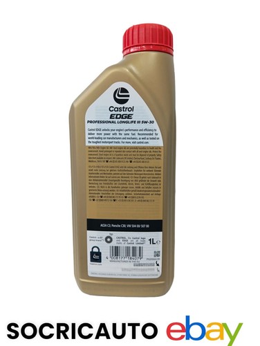 8 Litri Olio Motore Castrol Edge Professional Longlife III 5w30 504 00/507 00 C3 - Foto 3 di 8