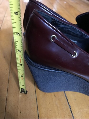 Pierre Hardy Rubber Sole Brown Leather Wedge Loafers Size US 6.5 EUR 37 - Picture 7 of 9