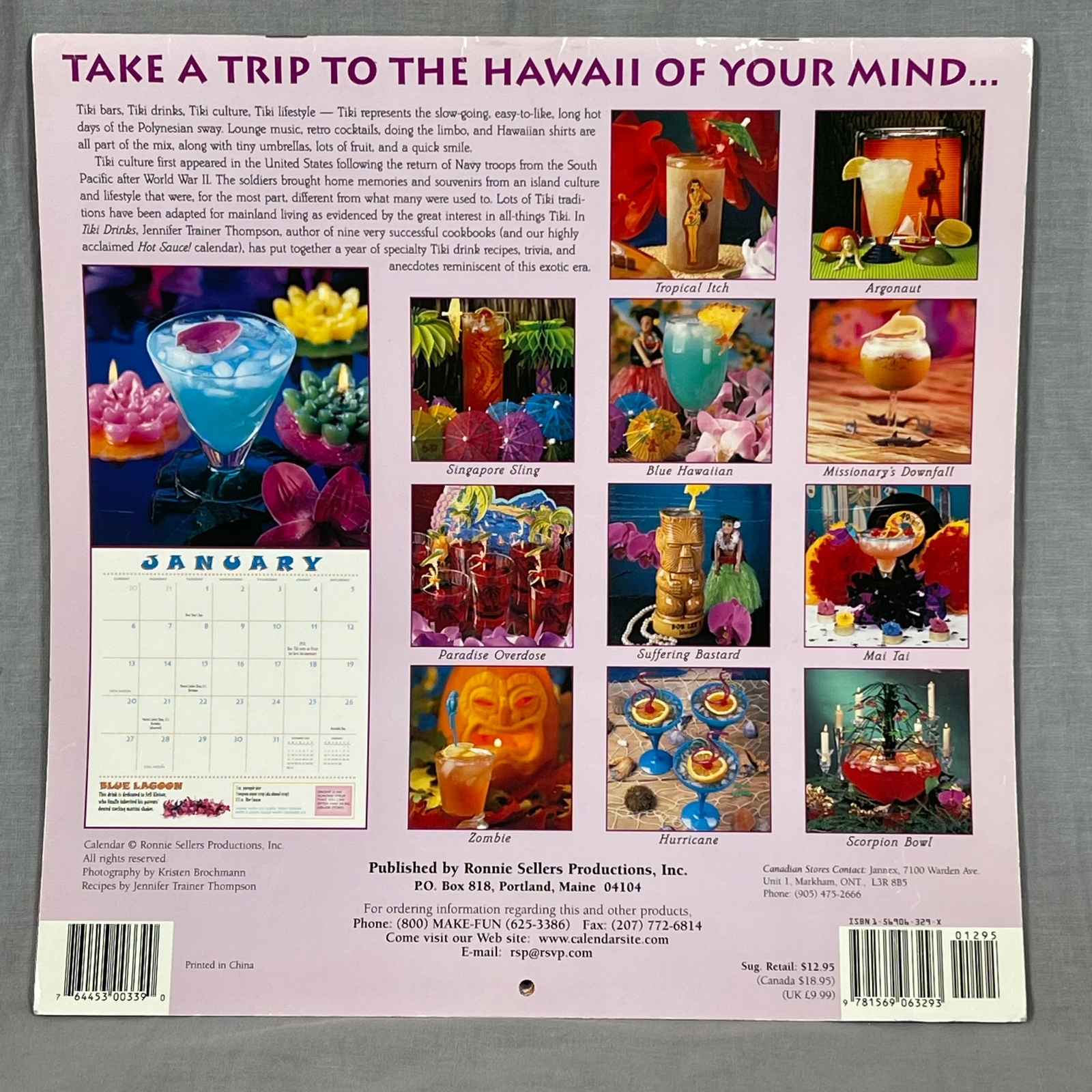 Tiki Drinks 2002 Calendar Jennifer Trainer Thompson Photos by Kristen Brochmann - Picture 2 of 5