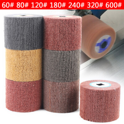7X Wire Drawing Wheel Brush Drum Burnishing Polish Buffer #80-600 Grit for Metal