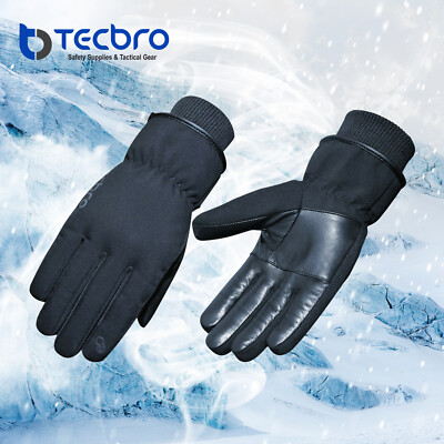 Tecbro Softshell Gloves with Genuine Leather Palm & Elasticated Cuffs
