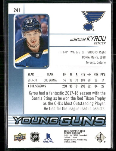 2024-25 Upper Deck Series 1 & 2 YOUNG GUNS RENEWED- U Pick LIST - NM HOCKEY - Picture 141 of 193