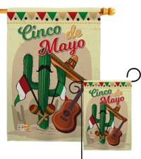 Fiesta Cinco De Mayo Southwest Mexican Battle Pinata Taco Garden House Yard Flag
