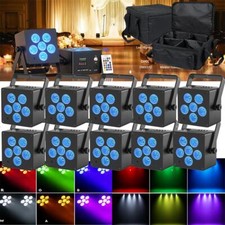 10x 90W Akku Wiederaufladbar 6LED Par Strahler RGBWA+Wash Bühnenlicht Halloween