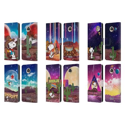 OFFICIAL PEANUTS SNOOPY SPACE COWBOY LEATHER BOOK CASE FOR MOTOROLA PHONES