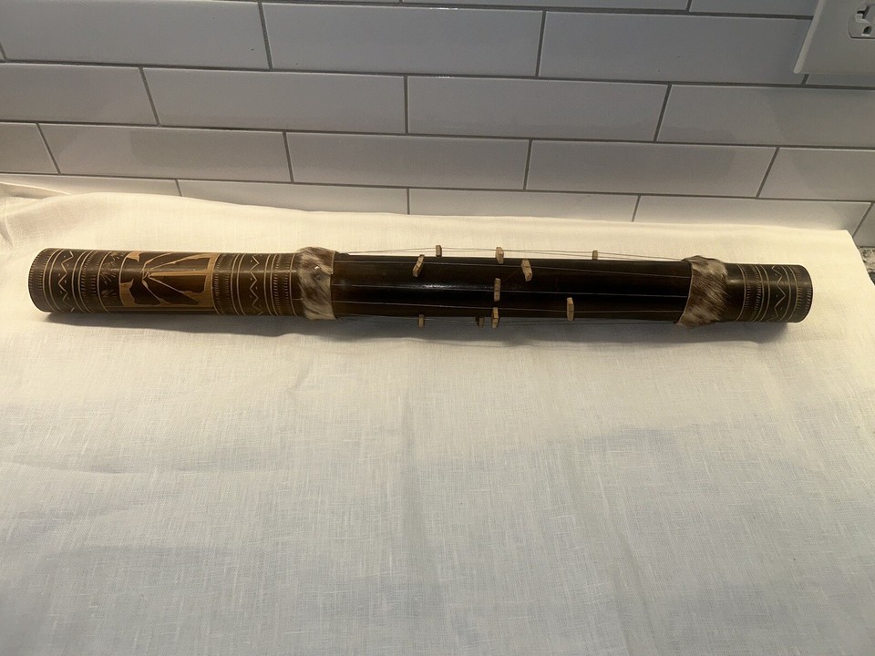 Madagascar Valiha Zither Tube Bamboo 12 String 23” Harp African