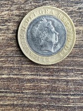 TWO Pounds 2010 Rare Double-Hubbing Obverse Elizabeth II Technology Error