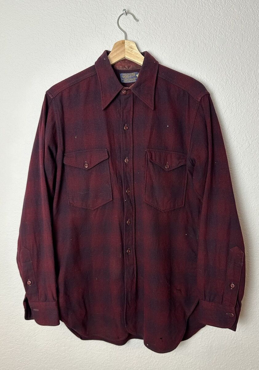 Vintage 30s 40s Pendleton Shadow Plaid Field Shirt Flannel Vintage 30s 40s Pendleton Shadow Plaid Field Shirt Flannel