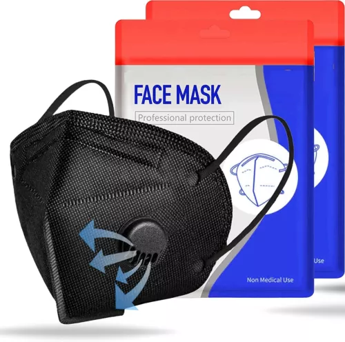50/100 Pcs Black KN95 Protective 5 Layer Face Mask BFE 95% Disposable Respirator