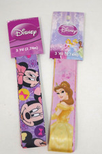 Disney Minnie Mouse Head Belle Up Close 1" Grosgrain Ribbon Each 3 Yds NEW