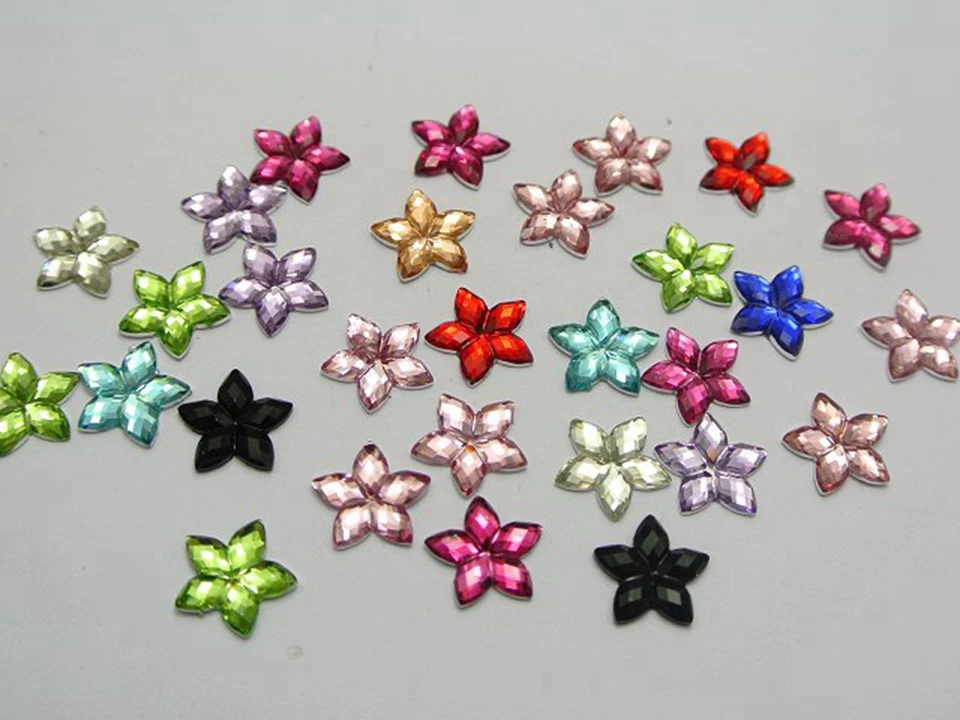 500 pedras preciosas de strass estrela facetada traseira plana acrílica cor mista 8mm - Imagem 2 de 4