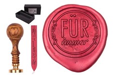 SIEGELSET SIGILLUM PETSCHAFT TEAKHOLZ INCL. SIEGELWACHS + GESCHENKKARTON