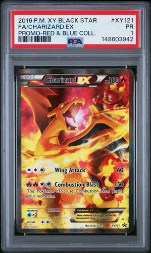 2016 XY Black Star FA Charizard EX Promo Red & Blue Collection PSA 1