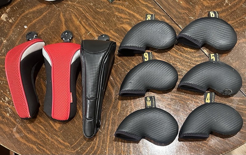 Golf Head Cover Lot  Woods & Irons- 3 Wood 6 Iron Club Glove