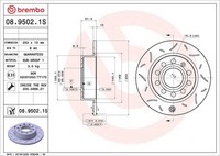 2X Bremsscheibe Brembo 08.9502.1S FüR VW Golf 5 1K1 Plus 5M1 521 Caddy 3 2KA 2KH